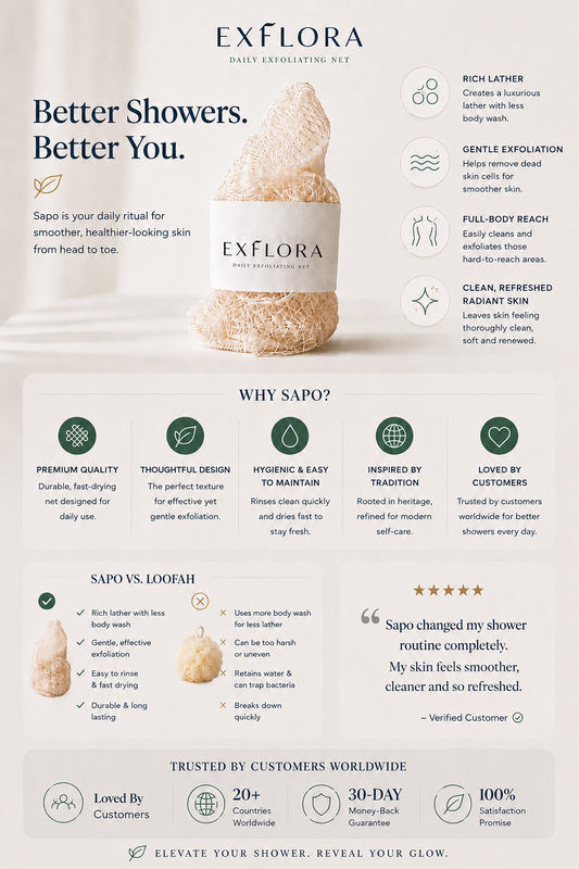 Sapo Exfoliating Shower Net